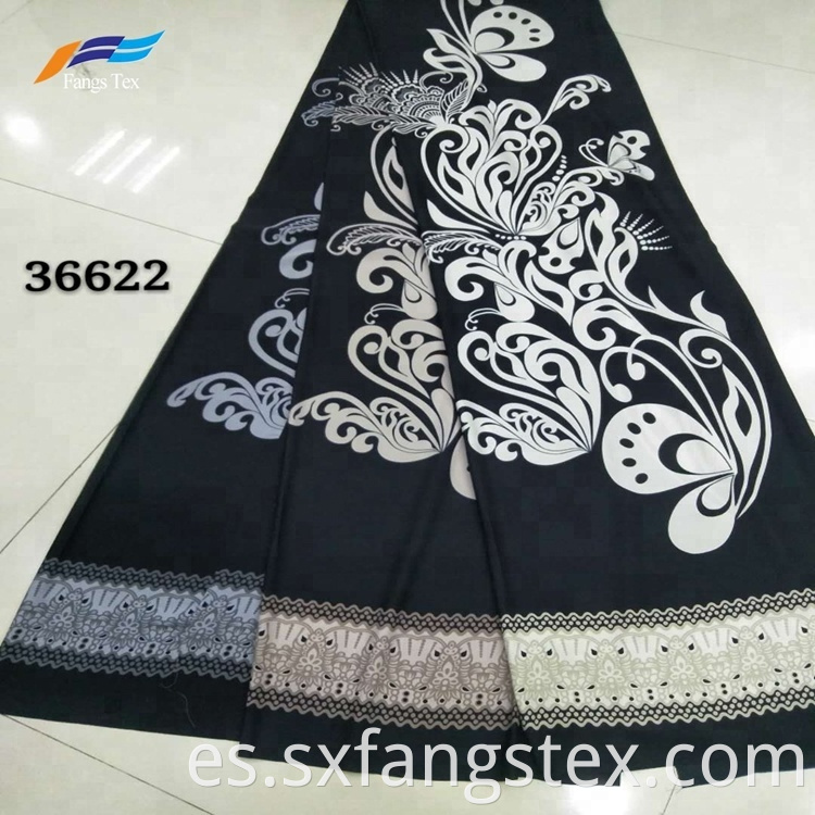 Floral Printed 100% Polyester Black Abaya Nida Fabric